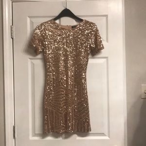 Short gold sequin dress